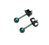3.5mm anodized green titanium ball post earrings