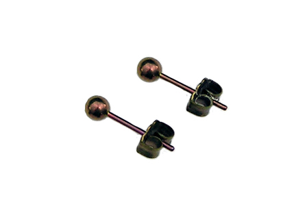 pink anodized 3.5mm titanium ball post earrings