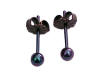3.5mm violet ball post titanium earrings