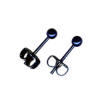 3mm titanium ball post earrings blue