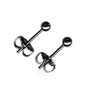 3mm titanium ball post earrings