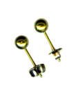anodized yellow 5mm titanium ball post earrings