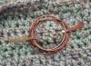 5 ring copper shawl pin by Two Iguanas Glass
