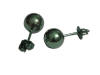 8mm titanium ball post earrings anodized Tahitian Pearl