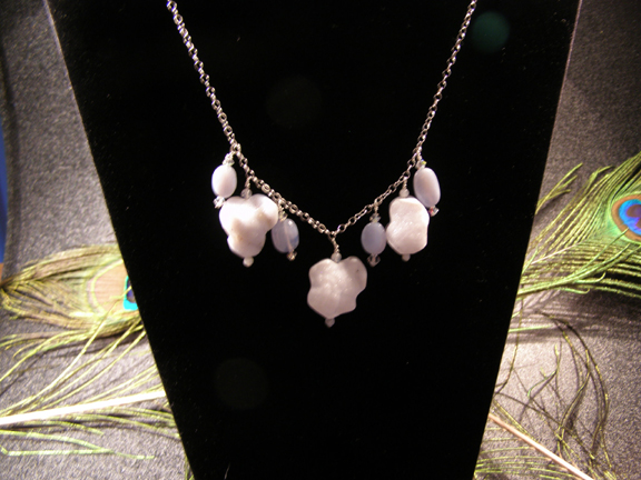 designer chalcedony drusy necklace