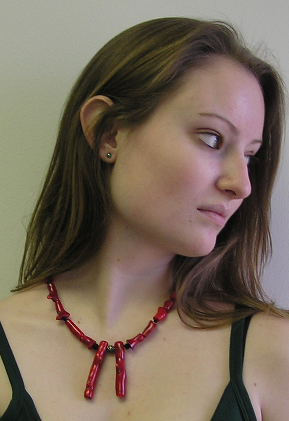 Handcrafted designer coral branch necklace