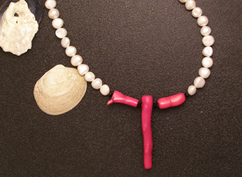 designer coral and pearl necklace