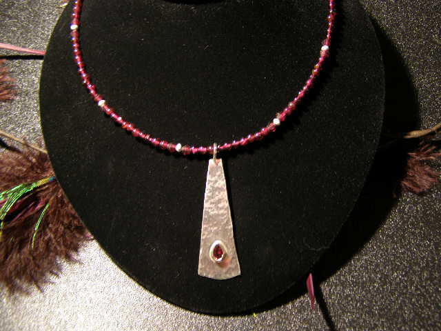 designer faceted garnet necklace