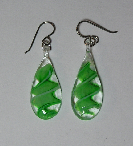 hypoallergenic marble glass bead dangle earrings