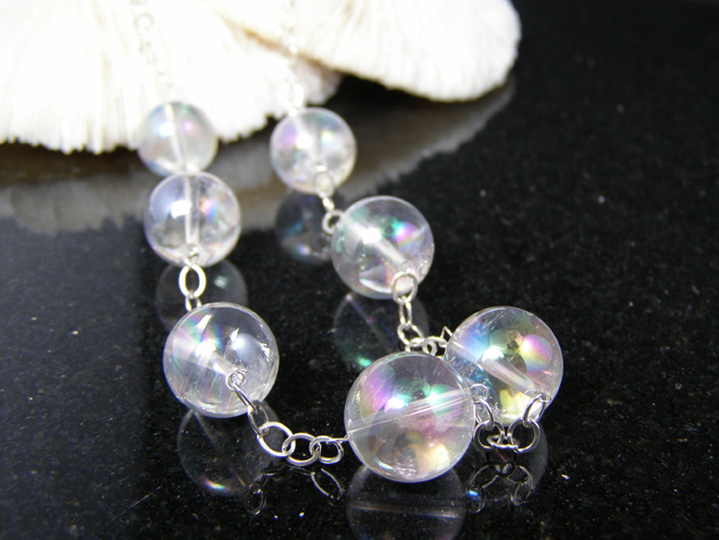 designer rainbow quartz necklace