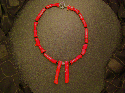Handcrafted designer coral branch necklace