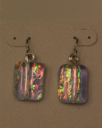 hypoallergenic dichroic glass earrings