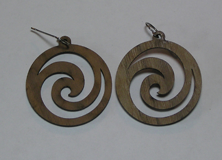 lightweight walnut hypoallergenic dangle earrings