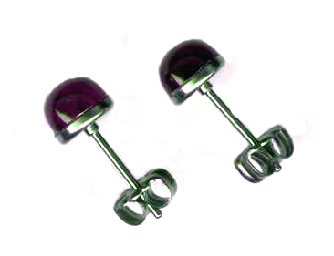 6mm amethyst titanium post earrings