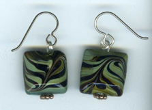 hypoallergenic glass lozenge bead earrings