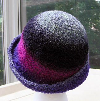 custom boucle yarn crocheted hat