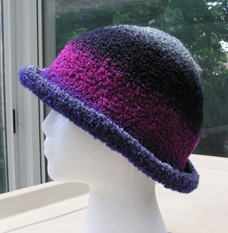 custom boucle yarn crocheted hat