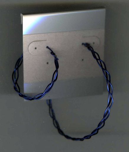 big 2 inch and 1 in niobium braided hoop earrings