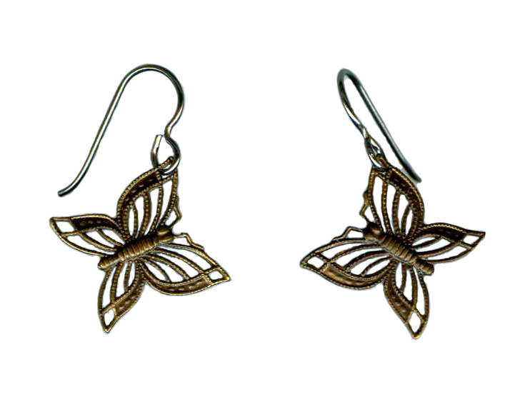 hypoallergenic butterfly earrings