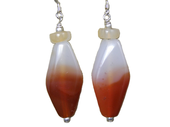 hypoallergenic long carnelian earrings