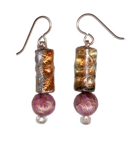 hypoallergenic czech glass and cloisonne Earrings