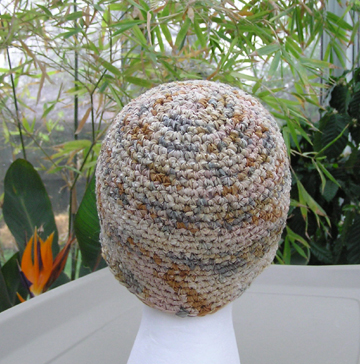 Chamois ribbon crochet hat