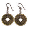 Hypoallergenic chi coin dangle earrings