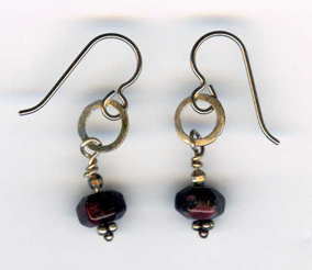 handcrafted jasper hammered silver hypoallergenic earrings