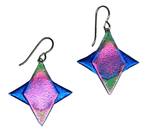 hypoallergenic dichroic glass earrings