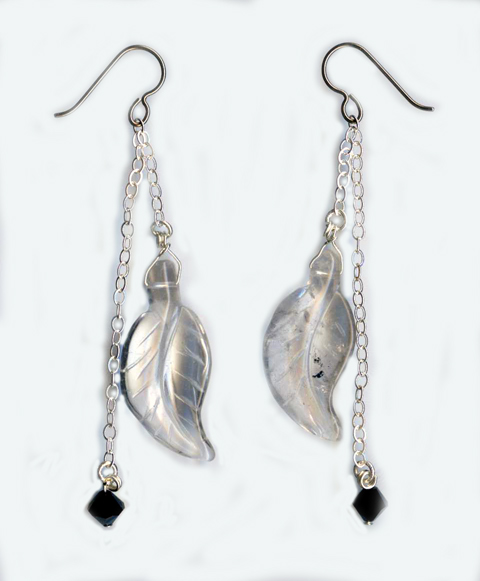 Crystal leave hypoallergenic earrings