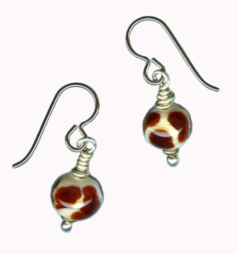 hypoallergenic handcrafted lampwork bead earrings