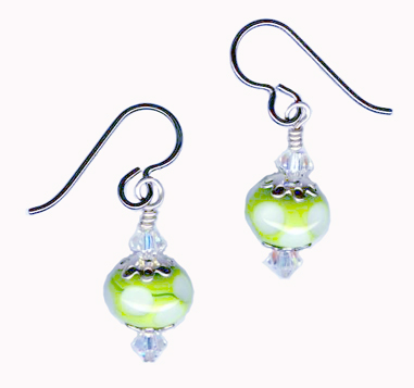 hypoallergenic handcrafted lampwork bead earrings