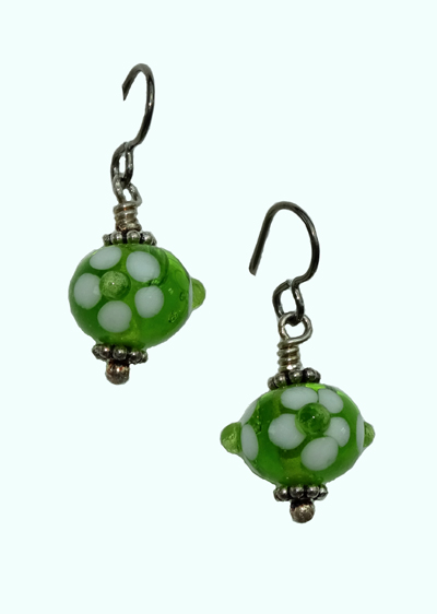 hypoallergenic handcrafted lampwork bead earrings