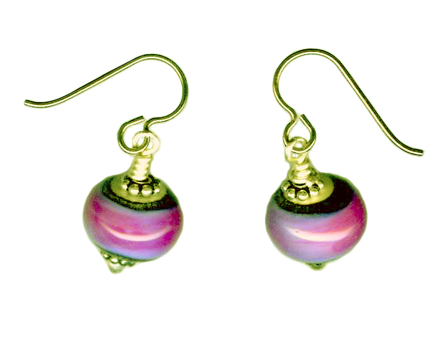 hypoallergenic handcrafted lampwork bead earrings
