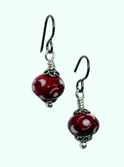 hypoallergenic handcrafted lampwork bead earrings