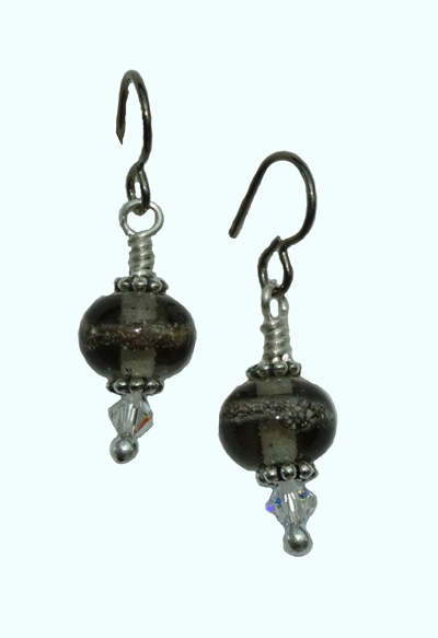 hypoallergenic handcrafted lampwork bead earrings