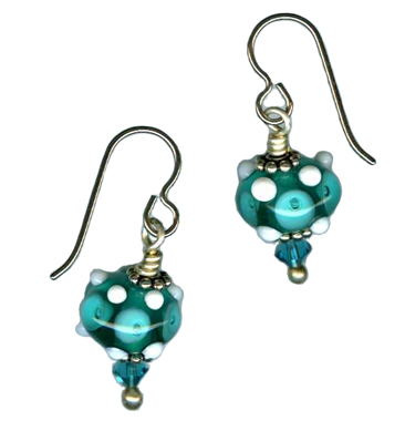 hypoallergenic handcrafted lampwork bead earrings