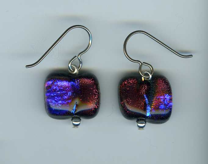 hypoallergenic dichroic glass earrings 