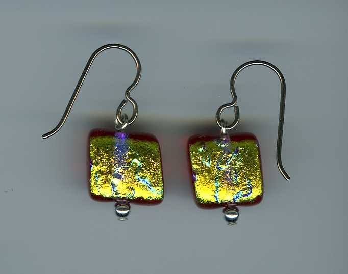 hypoallergenic dichroic glass earrings
