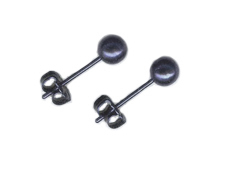 anodized blue 5mm titanium ball post earrings