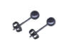 anodized blue 5mm titanium ball post earrings