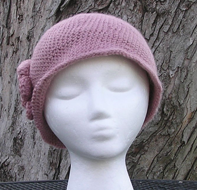 dusty rose flapper hat