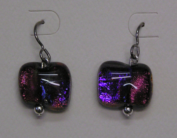 hypoallergenic dichroic glass earrings 