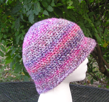 Flapper style hand made crocheted hat