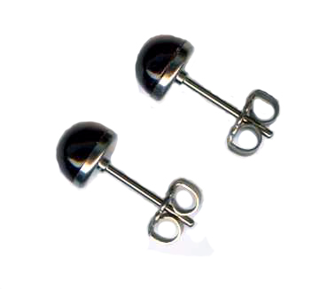 6mm garnet  titanium post earrings