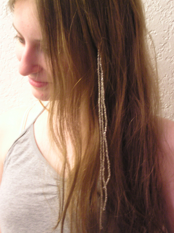 crystal bead hair jewelry