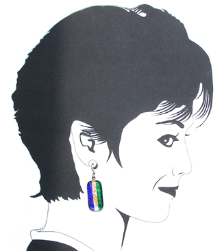 hypoallergenic dichroic glass earrings