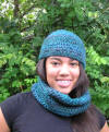 handmade designer Lagoon Blue Infinity Cowl Scarf