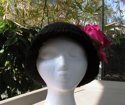 crochet hat with flower