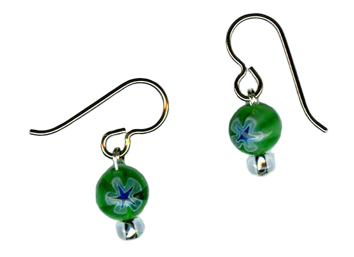 millefiori bead hypoallergenic earrings